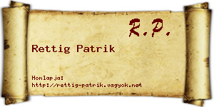 Rettig Patrik névjegykártya